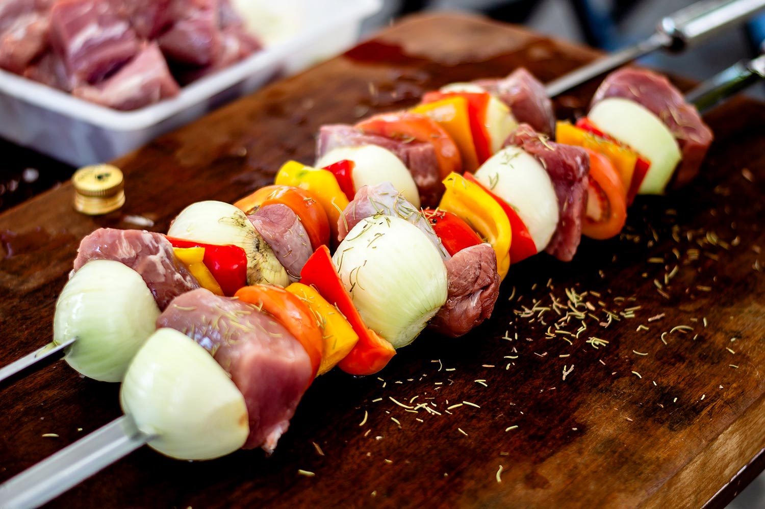 Kebab Sur Planche à Découper En Bois Brun